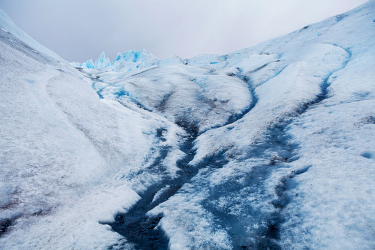 Detail of the Ice Field at Perito Moreno Glacier, Los Glaciares National Park, UNESCO World Heritage Site, Patagonia, Argentina, South America