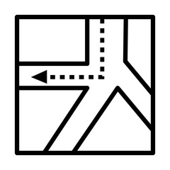 paper map guide with arrow line style icon