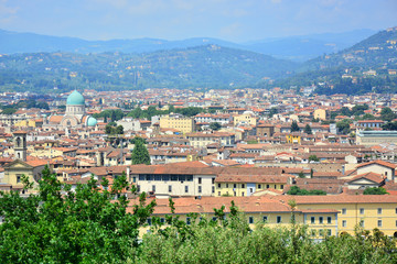 Fototapeta na wymiar Panoramic view over Florence from viewpoint Piazzale Michelangelo
