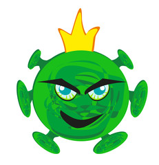 Monster coronavirus character with Cartoon Style