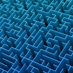 Maze concept, choices and challenge theme; original 3d rendering illustration