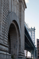 Manhattan bridge from low angle view