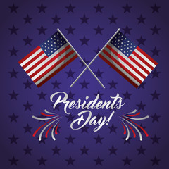 happy presidents day celebration poster with usa flags