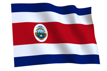 Costa Rica Flag waving
