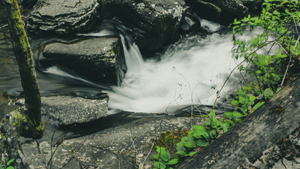 water flowing over the rocks