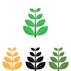 mint leaf illustration logo vector design