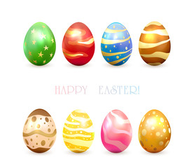 Set of Colorful Easter Eggs