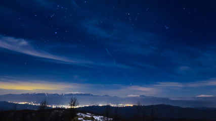 星空, 夜景, 星, 風景, 雲