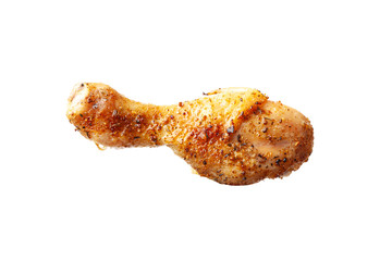 Baked chicken leg isolated on white background