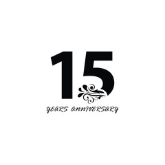 15 years anniversary vector, style  for celebration, logo template