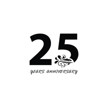 25 years anniversary vector, style  for celebration, logo template