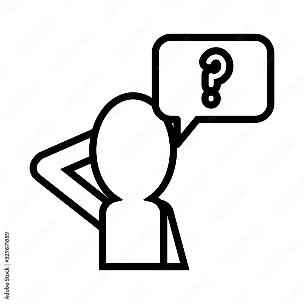 Poster user avatar with interrogation symbol line style