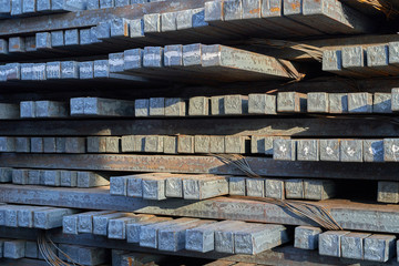 cargo of steel in the port