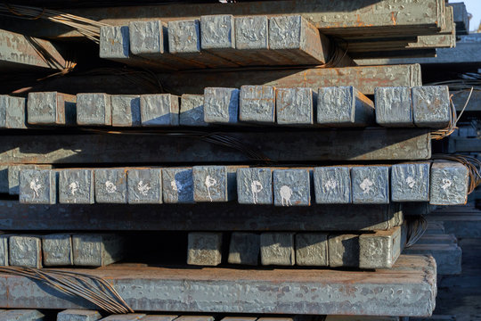 cargo of steel in the port