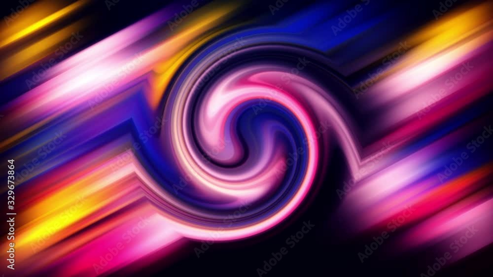 Poster abstract seamless loop swirl circle at center with beautiful vibrant twisted gradient background. fu