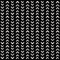 Black and white abstract mud cloth tribal ethnic pattern with geometric elements, traditional, tribal design, hand drawn illustration