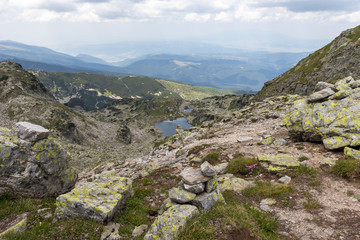 Fototapeta na wymiar Trail from Prekorets peak to Kupen peak, Rila Mountain, Bulgaria