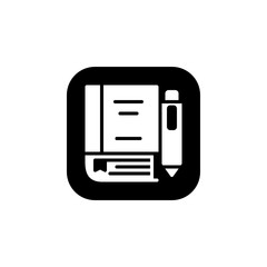 book and pencil icon. Online Learning icon. Perfect for application, web, logo and presentation template. icon design solid rounded style