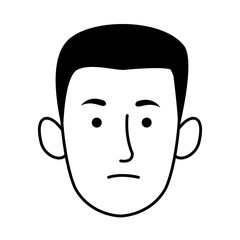 young man head character icon