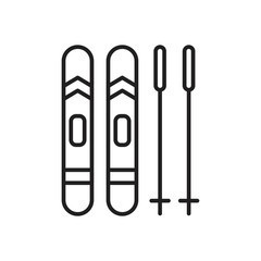 Skis icon template black color editable. Skis icon symbol Flat vector illustration for graphic and web design.