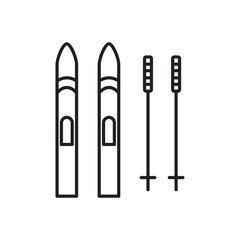 Skis icon template black color editable. Skis icon symbol Flat vector illustration for graphic and web design.