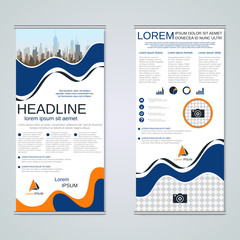 Modern roll-up business banners vector template