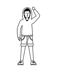 activist man protesting avatar character