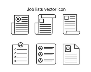 Job lists vector icon template black color editable. Job lists vector icon symbol Flat vector illustration for graphic and web design.