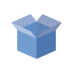 opened box icon, flat style