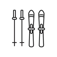 Skis icon template black color editable. Skis icon symbol Flat vector illustration for graphic and web design.