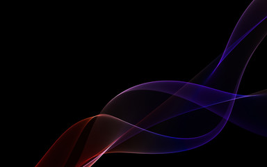 Dark abstract background with a glowing abstract waves