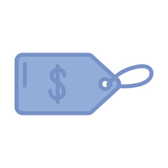 price tag icon, blue outline style