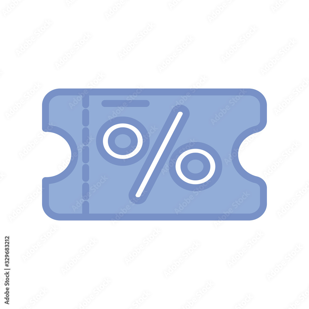 Canvas Prints sale coupon icon, blue outline style