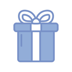 gift box icon, blue outline style