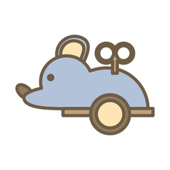 mouse mechanic toy block style icon