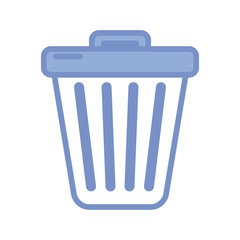 trash basket icon, blue outline style