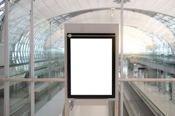 blank advertising billboard at airport.