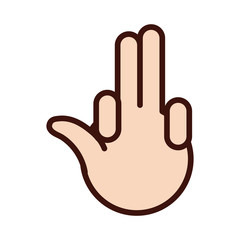 Obraz premium two hand signal line and fill style