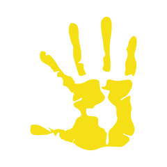 hand print paint yellow color