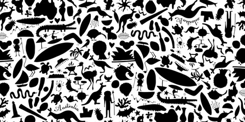 Australian life, nature and animals. Seamless pattern for your design