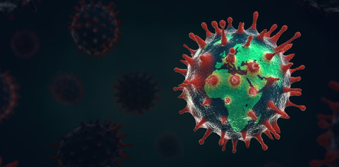 Novel Coronavirus outbreak and pandemic concept. Covid-19 or 2019-nCoV concept. Elements of this image furnished by NASA.