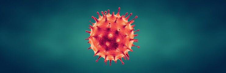 Coronavirus or Flu or monkeypox virus - Microbiology And Virology Concept - obrazy, fototapety, plakaty