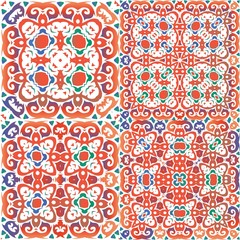 Ethnic ceramic tiles in mexican talavera.