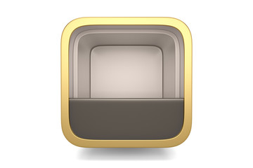Gold  box icon background isolated on white background. 3D illustration.