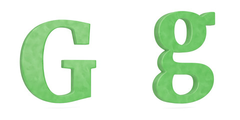 Jade alphabet isolated on white background. 3D illustration.