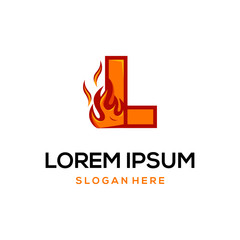 Letter L Burn Fire Abstract Creative Modern Illustration Icon Logo Design Template Element Vector
