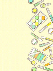 カラフルなコスメのイラスト背景