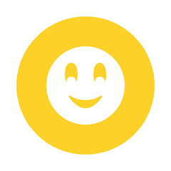 Fototapeta premium Smiling chat emoticon isolated icon