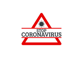 Coronavirus (Covid-19). Symbol of the fight against coronovirus. Stop virus sign. Coronovirus infection emblem flat vector illustration.