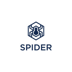Spider logo design with technological style
